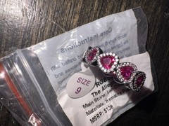 Bomb Party July 2026 Ruby Hematite Plated “The Allegra Ring” HEART RG85246 Sz 9