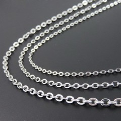 1.5-3.2mm 16″-32″ Wholesale In Bulk Stainless Steel Silver Oval Chain Necklace
