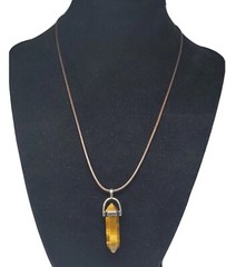 Tiger Eye Stone Gemstone Pendant Charm Jewelry Necklace 36-11