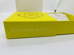 New Kendra Scott Ari Heart Silver Huggie Earrings in Pink Opal