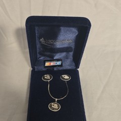 Montana Silversmiths NASCAR Signed Silver Plated Necklace & Earrings Set