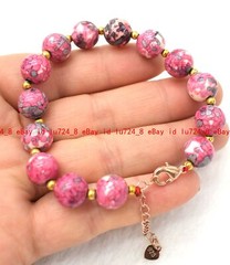 Fashion 6/8mm Natural Red Turquoise Gemstone Round Beads Bracelet 7.5 Inches