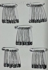 50 Jumbo Safety Pins Silver Tone (2 Inches Long) NEW in Pack