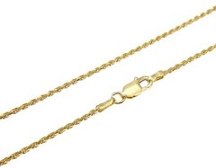 1.4MM YELLOW GOLD ITALIAN SILVER 925 DIAMOND CUT ROPE CHAIN 16″ 18″ 20″ 22″ 24″