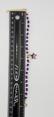 Red White & Blue Glass BeadBracelet 8in Lobster Clasp Star Charm 4th of July