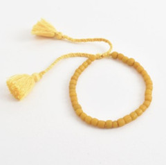 Mustard Beaded Resizable Bracelet