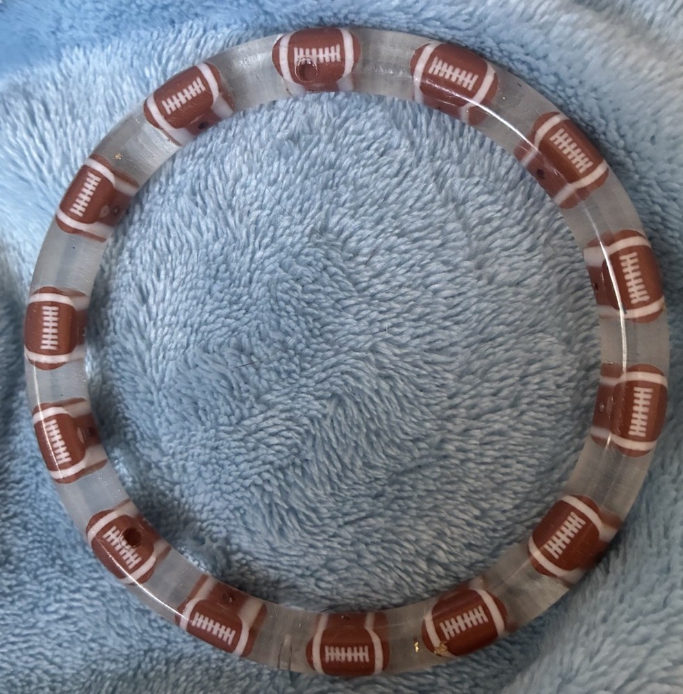 Custom Made Resin Bangle Bracelet, Football Season