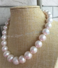 Huge 12-14mm Genuine Natural Round South Sea White Pearl Necklace 14-36 inches