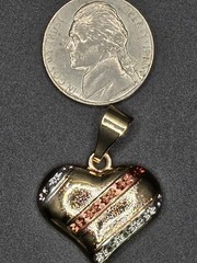 14K Gold-Plated Multicolored Copper Alloy Pendant