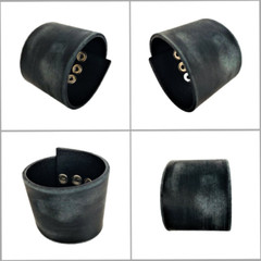 Wide cuff adjustable leather bracelet Black Brown or Worn black bracelet for men