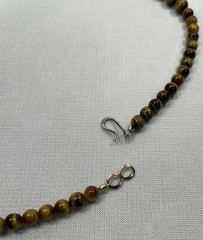 TIGER EYE Made in Oregon Artisan Made Necklace 18″ Brown Black Gold