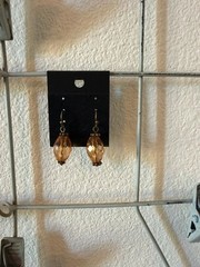 Amber colored bead shaped earrings