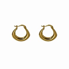 925 Silver Chunky Teardrop Huggie Hoop Earrings Minimalist Thick Earrings A01