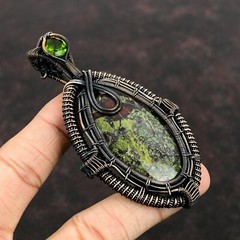 Dragon Bloodstone Jewelry Copper Gift For Sister Wire Wrapped Pendant 3.74″