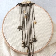 Jamie London metal star necklace – Statement bib – Boho – 40cm/15in – Gift box