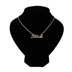 NEW Bitch Letters Pendant Charm Gold Silver Necklace Chain Women Punk Jewelry
