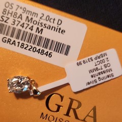 925 Sterling Silver Oval Moissanite Charm Pendant 2.0ct 7x9mm Hallmarked