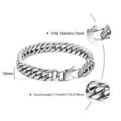 11mm Men’s Stainless Steel Bracelet Necklace Jewelry Set Byzantine Chain 8-30in