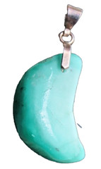 Half moon colombian emerald Silver Pendant – natural, not treated stone