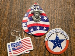July 4th 250th anniversary. earring lot. red white and blue. plastic hook
