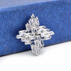 8.80CT Simulated Sapphire Collar Shining Sparking Small Brooch Pin In 935 Silver