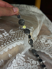 Unique Silver Tone Ball/Bead Chain Beaded Charm Bracelet, Dangle, Spring Ring