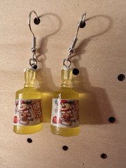 Kawaii Mini Yellow Drink Bottle Dangle Earrings Cute Japanese Style Food