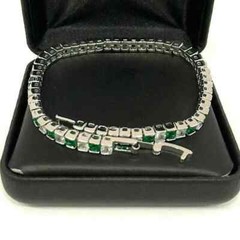 12.0ct Lab Created simulated Diamond Tennies Bracelet In 14 k White Gold Plated