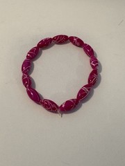 Pink White Beaded Bracelet Women Jewelry Birthday Gift Stretch Bracelet