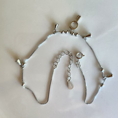 Solid 925 Sterling Silver Key Bell Box Chain Anklet 9-10” Stamp 925