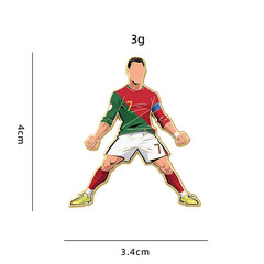 Cartoon Football Star Character Enamel Brooch Lapel Pin No. 7 Player Soccer Spor