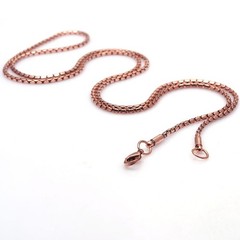 100% Pure Copper Box Chain Necklace, Herringbone Design, Eco-Friendly Pendant Je