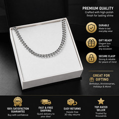 To My Son Cuban Link Chain Necklace Gift from Mom Dad Birthday Present