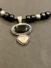 Women’s necklace Kenneth Cole black onyx & double stone pendant