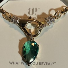 Bomb Party Necklace Paraiba Tourmaline Gold Plating “Style Setting Babe”