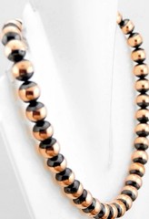 SOUTHWEST HANDMADE COPPER BEADED 10MM NECKLACE 18” +2