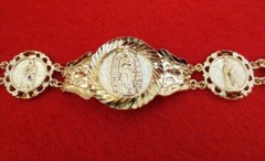 7 OR 8 INCH 14KT EP OUR LADY OF GUADALUPE BRACELET -STYLE 214