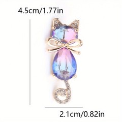 Fashionable Simple Creative High-end Delicate Crystal Bow Tie Cat Brooch