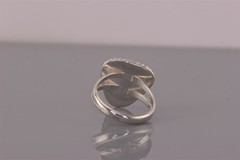 Sterling Silver 17mm Cable Trim Green Malachite Band Ring 925 Sz: 6