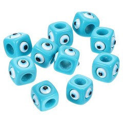 12mm Evil Eye Beads, 20 Pcs Large Hole Turkish Evil Eye Charm, Sky Blue