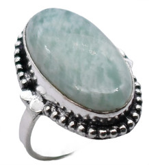 Amazonite Natural Gemstone Ethnic Antique Design Ring US Size-8.5 A20