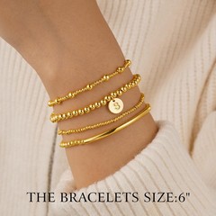 Turandoss 5PCS Cross Beaded Bracelets for Women – Dainty 18K-Gold-Plated Lett…