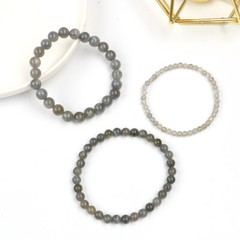 1pc Natural Labradorite Bracelets Gemstone Round Beads Elastic Crystal 4/6/8mm