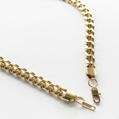 18K Gold Plated Cuban/Curb Link Chain Necklace or Bracelet