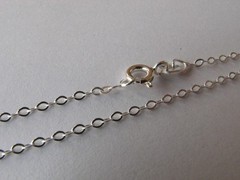50 pcs Sterling Silver Flat Cable Link Chain Necklaces 16 inch (40 cm)