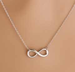 Solid 925 Sterling Silver Infinity Forever Figure 8 Love Necklace