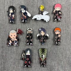 10 pcs set NARUTO Akatsuki Metal lapel backpack clothes hat Pin badge Anime Gift