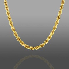 HEAVY 6MM THICK GOLD FILLED 18K Italy solid Rope necklace 24″ chain men women