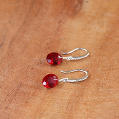 Ruby Drop Earrings, Artisan Jewelry, Fashion Earrings for Everyday Style