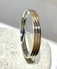 Classic plain three color no coloration Bracelet gold plated Stackable jewelry